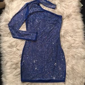 FROZEN REMIXED : One Shoulder Studded Dress